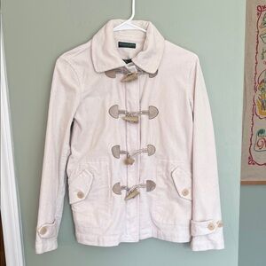 VINTAGE Ralph Lauren Creamy Off White Corduroy Duffle Style Pea Coat or Jacket